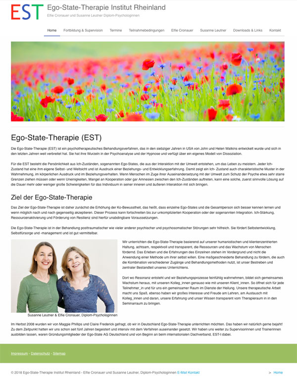Homepage der EST Website